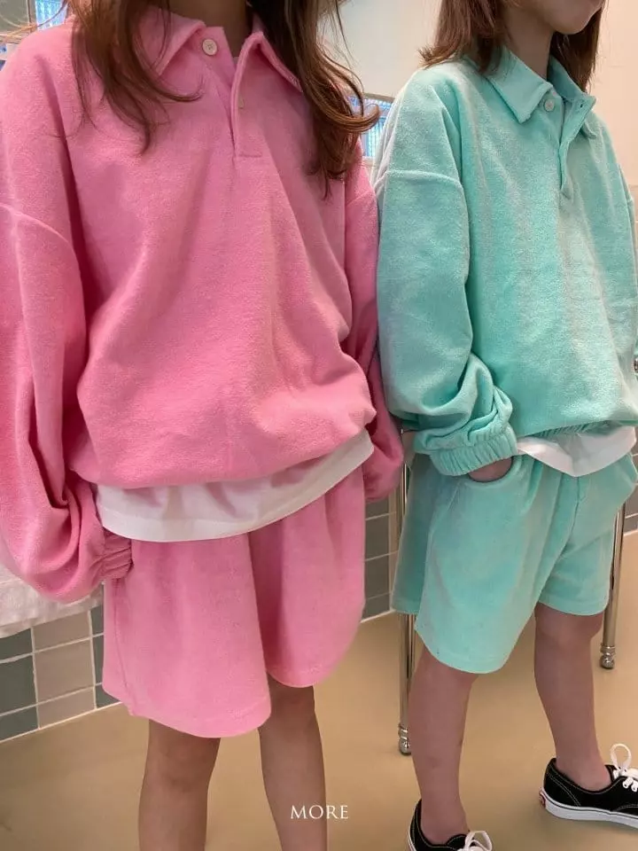 More - Korean Children Fashion - #fashionkids - Terry Collar Top Bottom Set - 10