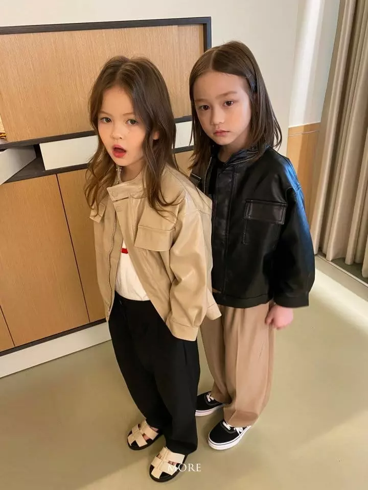 More - Korean Children Fashion - #kidsshorts - Big Pocket Leather Jacket