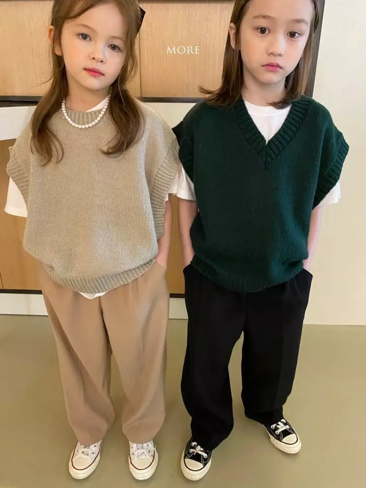 More - Korean Children Fashion - #littlefashionista - Big Arm Whole Knit Vest - 6