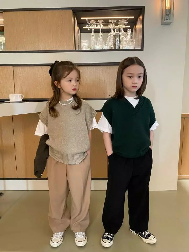 More - Korean Children Fashion - #magicofchildhood - Big Arm Whole Knit Vest - 7