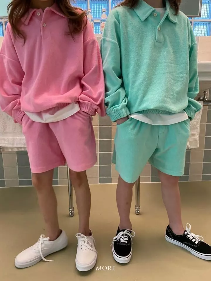 More - Korean Children Fashion - #magicofchildhood - Terry Collar Top Bottom Set - 2