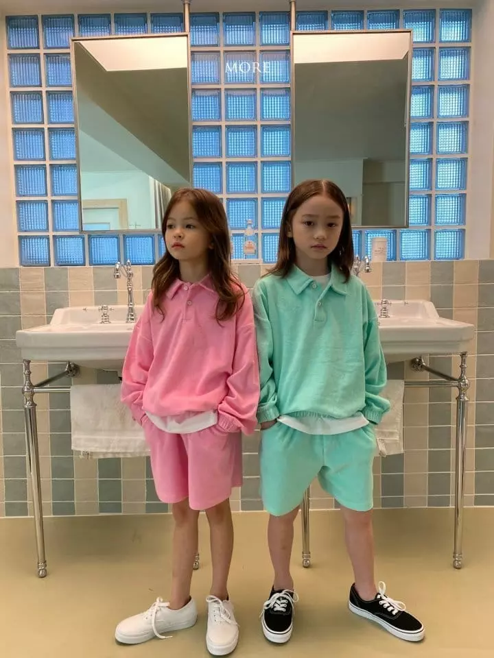 More - Korean Children Fashion - #minifashionista - Terry Collar Top Bottom Set - 3