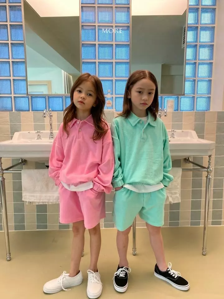 More - Korean Children Fashion - #minifashionista - Terry Collar Top Bottom Set - 4