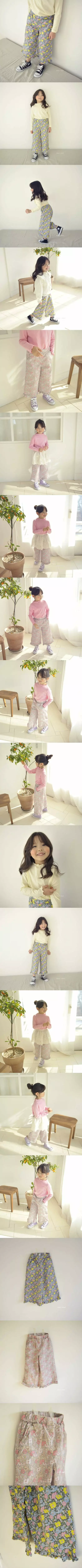Mori Mori - Korean Children Fashion - #childrensboutique - Flower Pants - 2