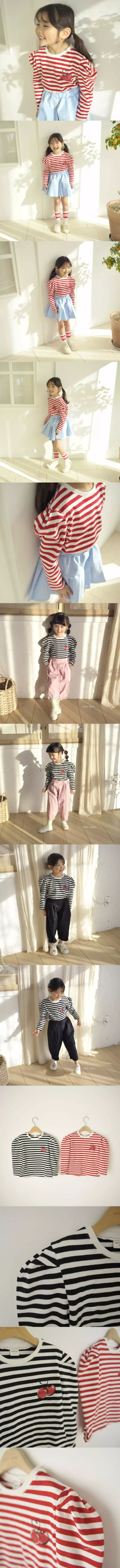 Mori Mori - Korean Children Fashion - #todddlerfashion - Cherry Tee - 2