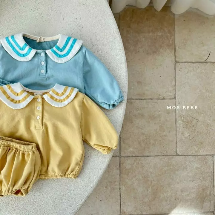 Mos Bebe - Korean Baby Fashion - #babyfever - Sailor Top Bottom Set - 2