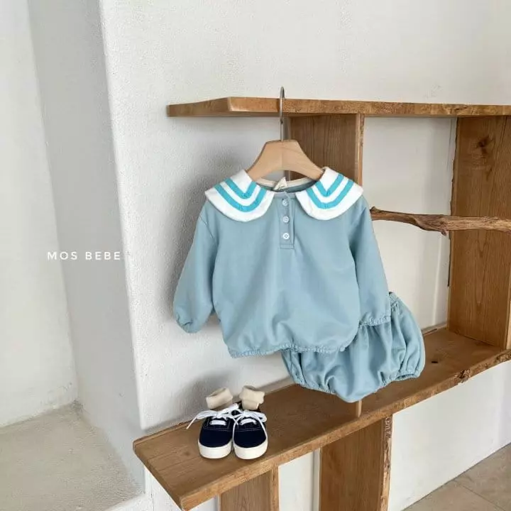 Mos Bebe - Korean Baby Fashion - #babygirlfashion - Sailor Top Bottom Set - 4