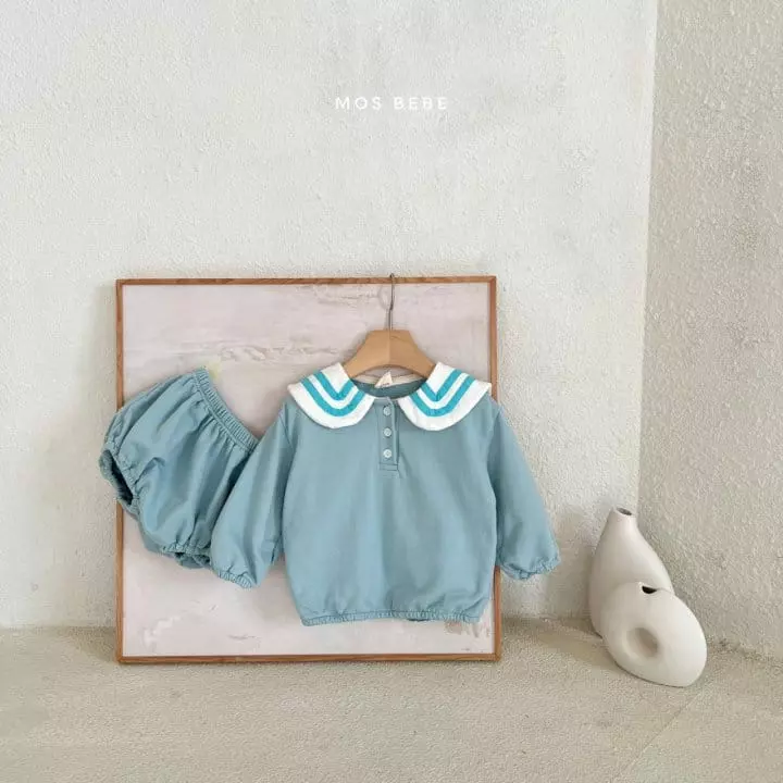 Mos Bebe - Korean Baby Fashion - #babyootd - Sailor Top Bottom Set - 6