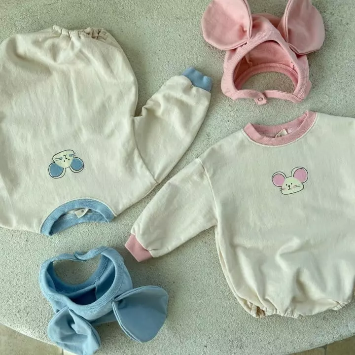 Mos Bebe - Korean Baby Fashion - #onlinebabyboutique - Mouse Bodysuit - 11