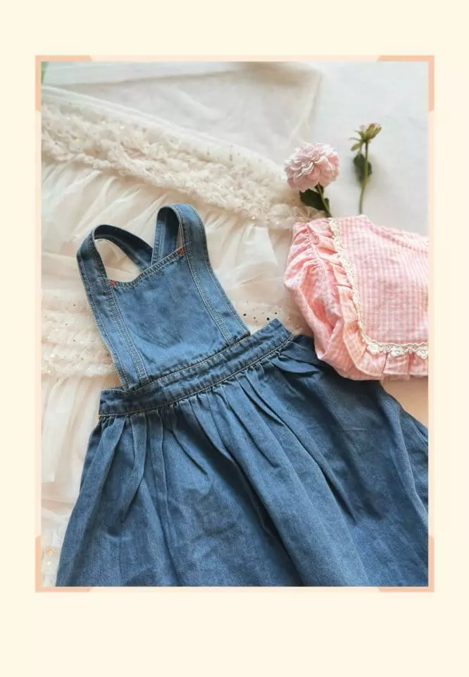 Mumunbaba - Korean Children Fashion - #Kfashion4kids - Denim Dungarees Skirt - 3