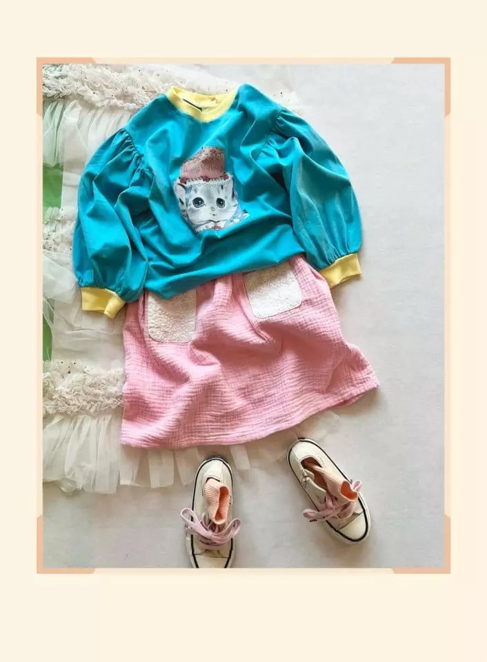 Mumunbaba - Korean Children Fashion - #kidsshorts - Happy Cat Tee - 3