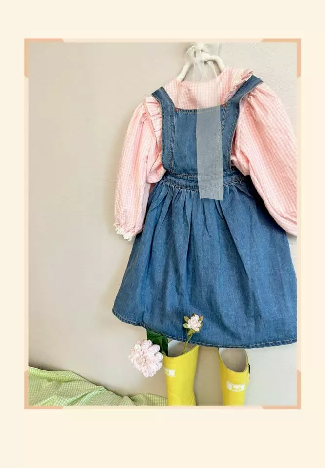 Mumunbaba - Korean Children Fashion - #kidsstore - Denim Dungarees Skirt