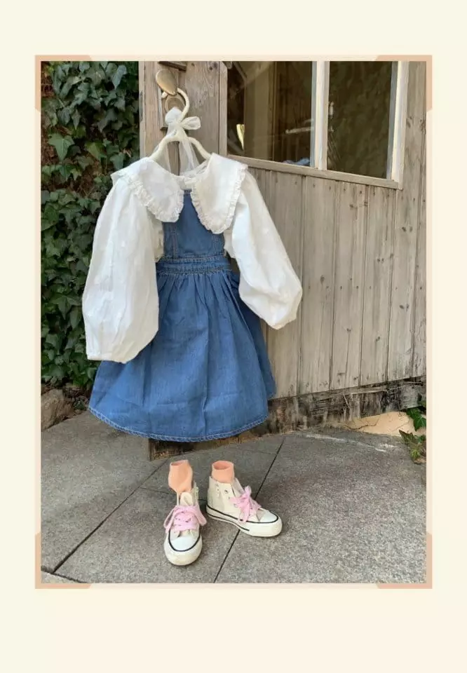 Mumunbaba - Korean Children Fashion - #Kfashion4kids - Denim Dungarees Skirt - 4