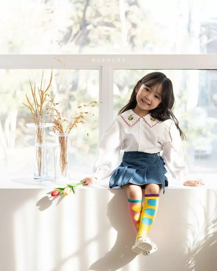Murmure - Korean Children Fashion - #childofig - Accordion Denim Skirt - 7
