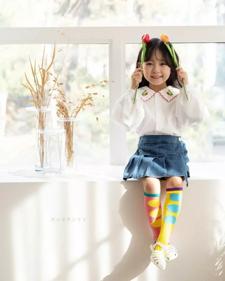 Murmure - Korean Children Fashion - #kidzfashiontrend - Accordion Denim Skirt