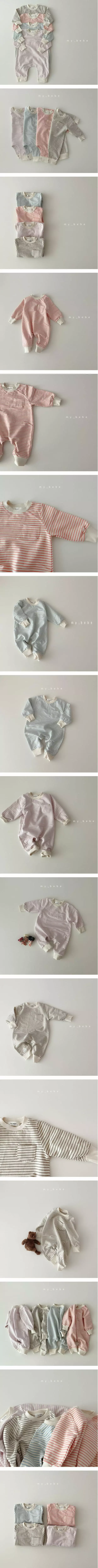 My Bebe - Korean Baby Fashion - #onlinebabyboutique - Bebe Spring Stripes Bodysuit
