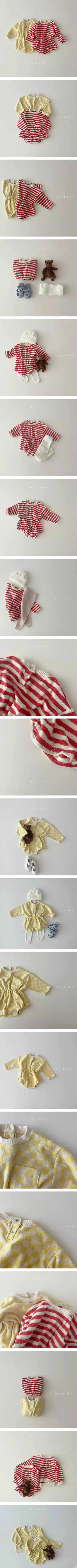 My Bebe - Korean Baby Fashion - #onlinebabyshop - Bebe Terry Banding Bodysuit