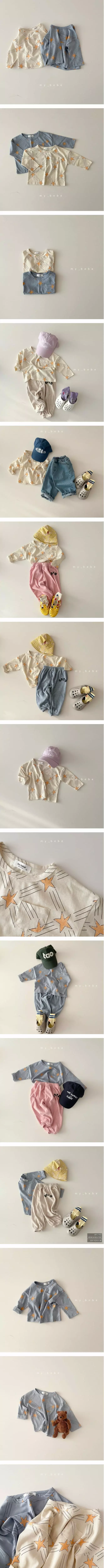 My Bebe - Korean Children Fashion - #kidzfashiontrend - Star Piping Tee