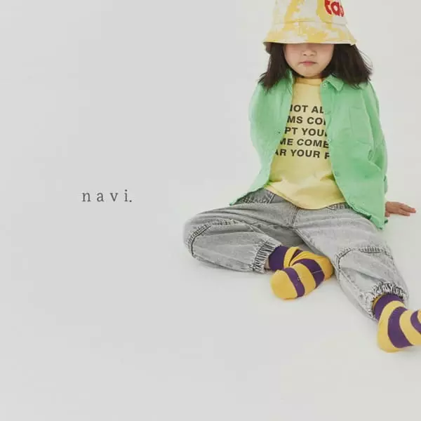 Navi - Korean Children Fashion - #kidsshorts - Lettering Tee