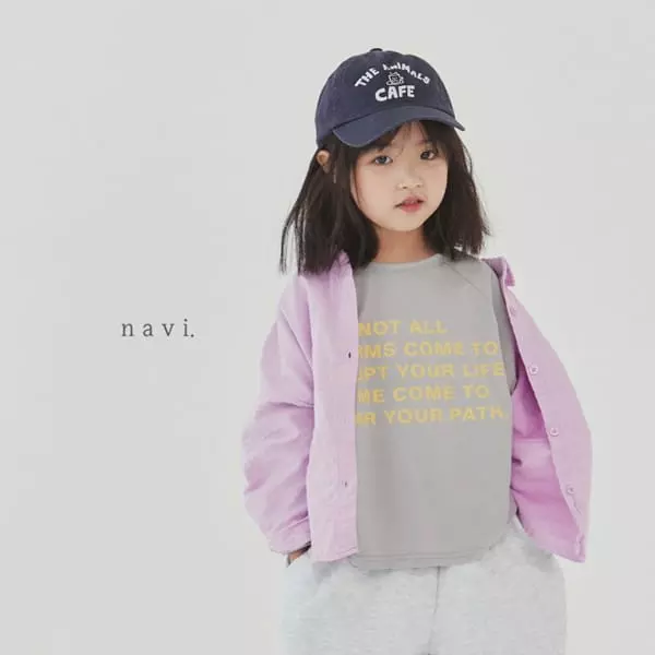 Navi - Korean Children Fashion - #littlefashionista - Lettering Tee - 5