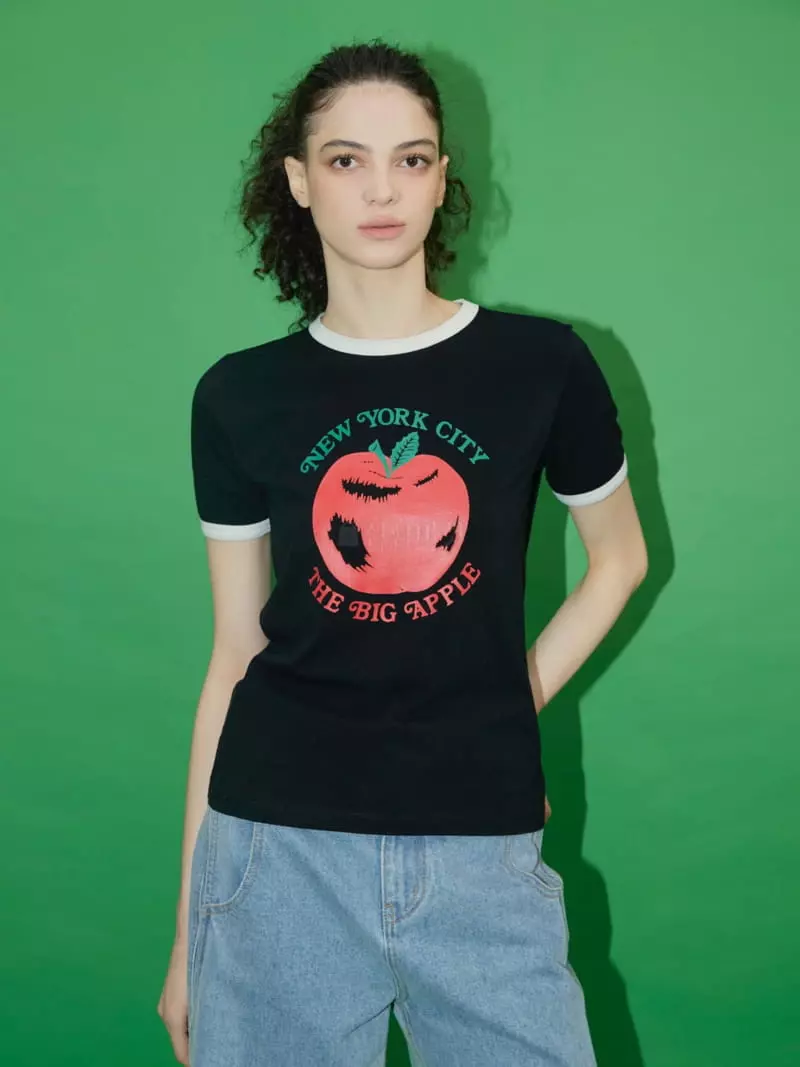 Neroli36 - Korean Women Fashion - #momslook - Apple Tee - 3