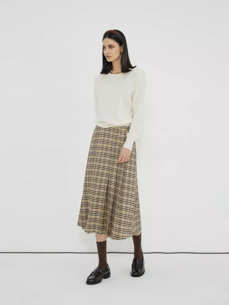 Neroli36 - Korean Women Fashion - #momslook - Rich Check Skirt - 2