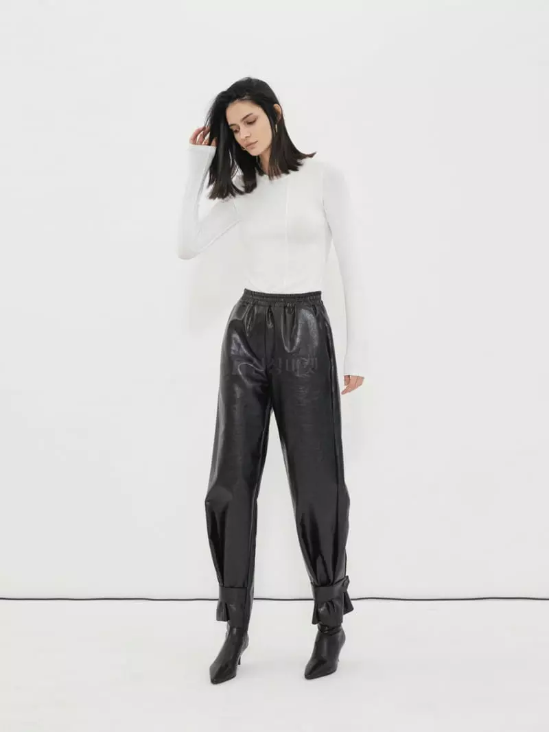 Neroli36 - Korean Women Fashion - #shopsmall - Crack Leather Pants - 2
