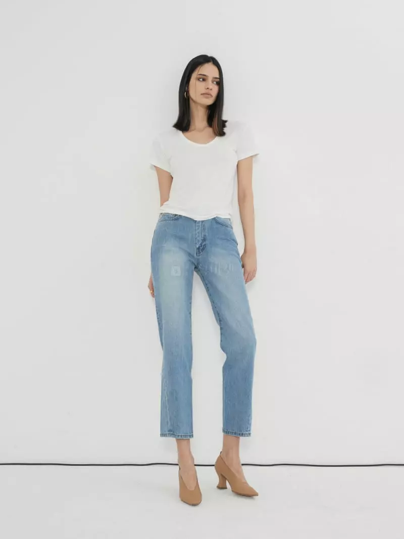Neroli36 - Korean Women Fashion - #shopsmall - Bambu U-Neck Tee