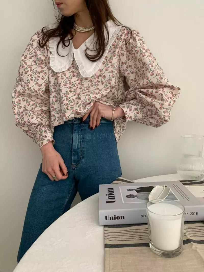 Newtro_Mood - Korean Women Fashion - #momslook - Cotton Flower Blouse