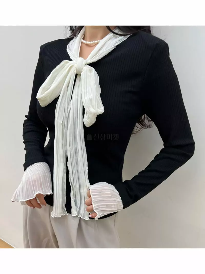 Newtro_Mood - Korean Women Fashion - #momslook - Scarf Pad Tee