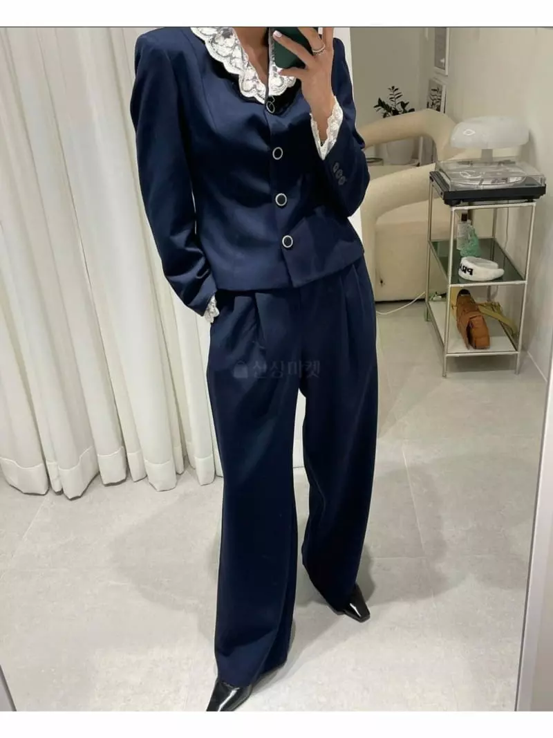 Newtro_Mood - Korean Women Fashion - #momslook - Line Jacket Bottom Set - 3