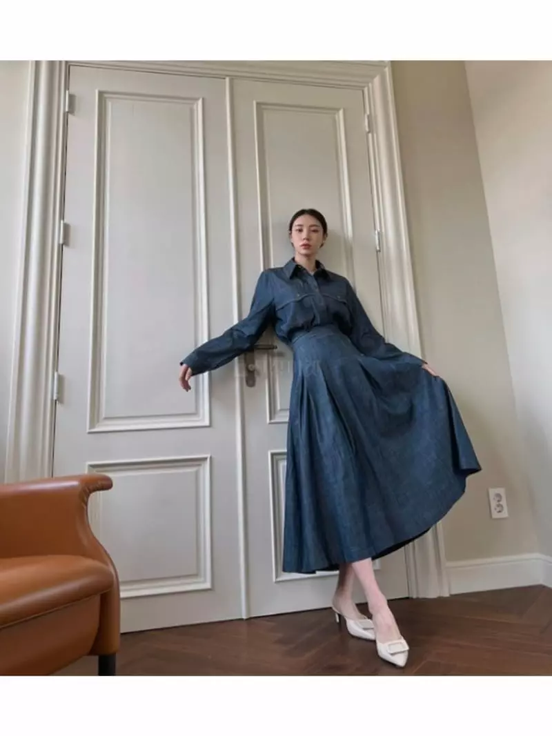 Newtro_Mood - Korean Women Fashion - #romanticstyle - Tencel Top Bottom Set - 3