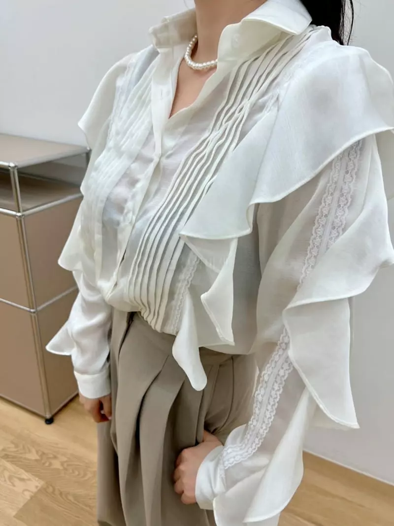 Newtro_Mood - Korean Women Fashion - #thatsdarling - Silk Frill Blouse - 3