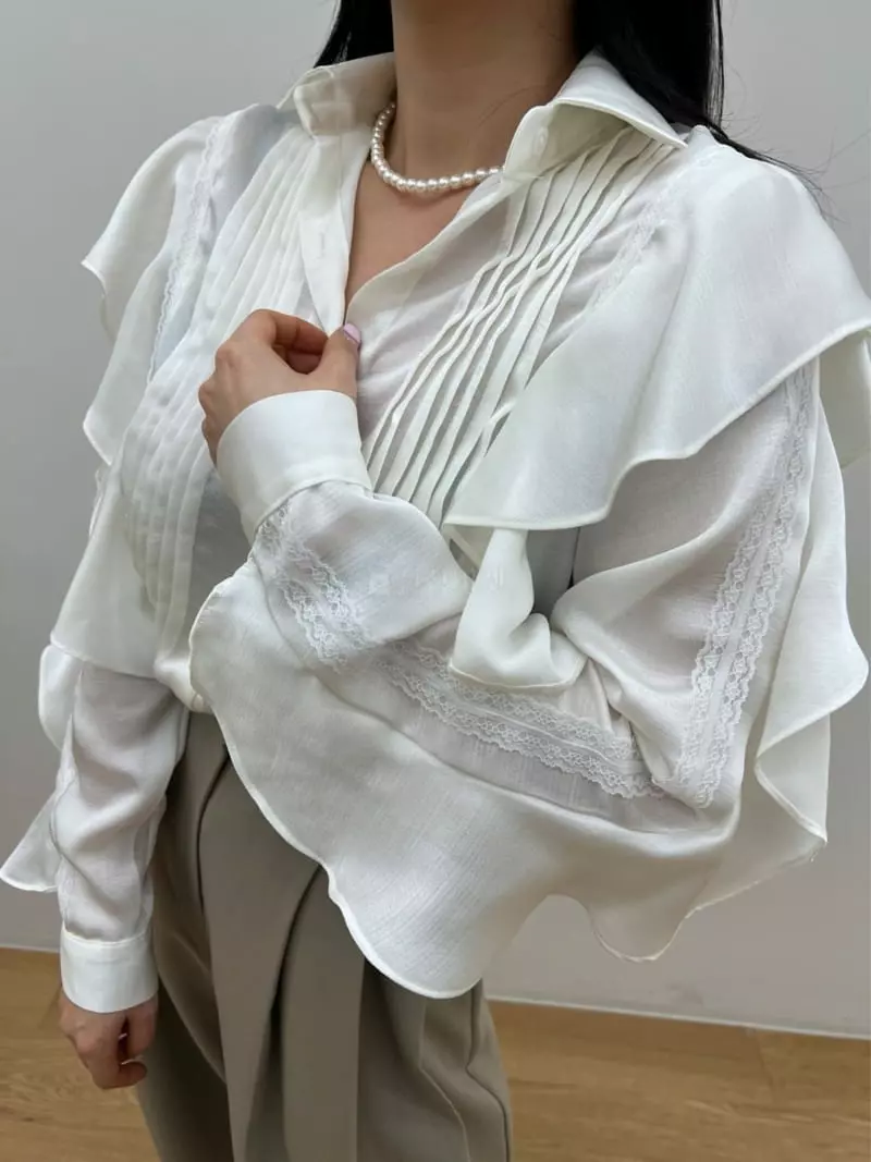 Newtro_Mood - Korean Women Fashion - #thatsdarling - Silk Frill Blouse - 4