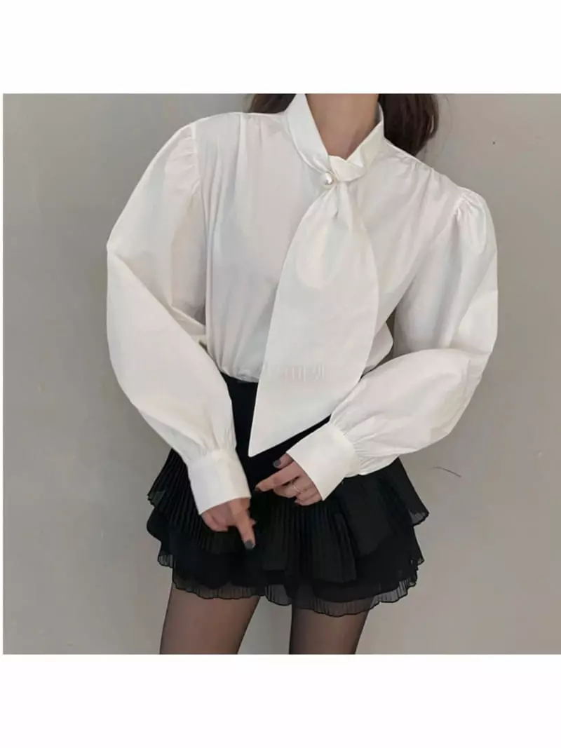 Newtro_Mood - Korean Women Fashion - #womensfashion - Leaf Blouse - 2