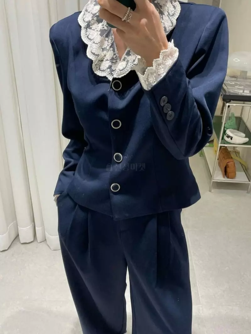 Newtro_Mood - Korean Women Fashion - #momslook - Line Jacket Bottom Set - 4