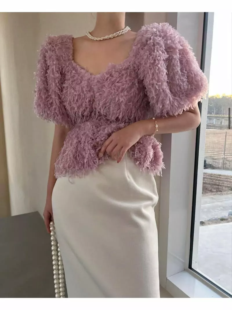 Newtro_Mood - Korean Women Fashion - #womensfashion - Feather Blouse