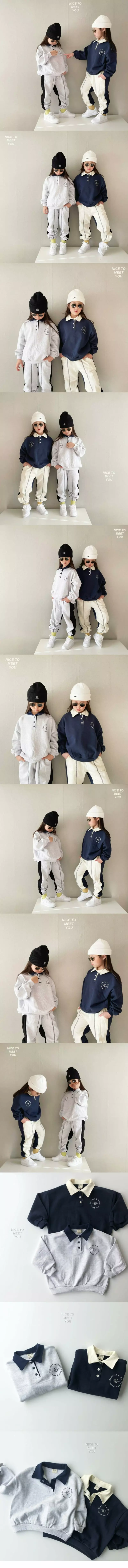 Nice To Meet You - Korean Children Fashion - #littlefashionista - Collar Sweatshirt