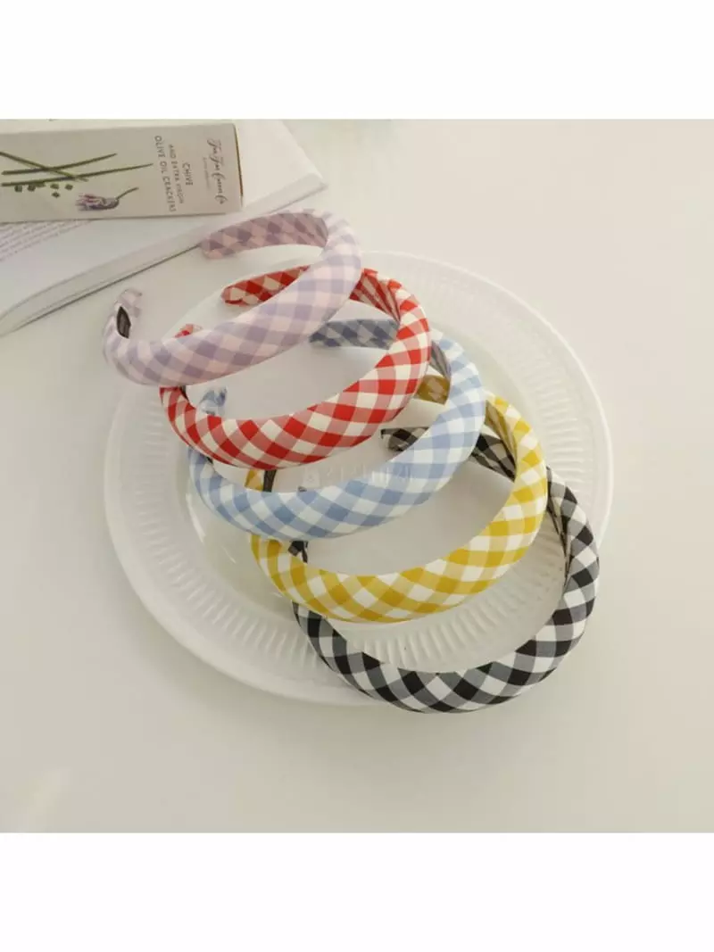 Noii - Korean Women Fashion - #momslook - H1411 Check Hairband - 2