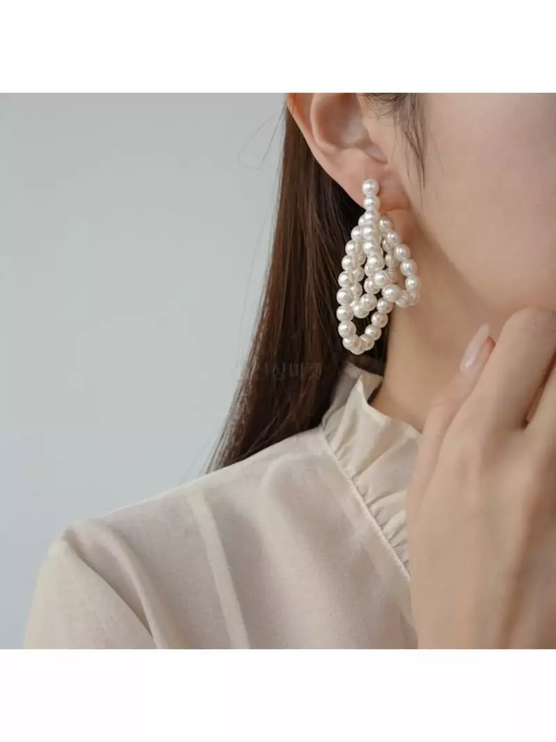 Noii - Korean Women Fashion - #momslook - E1519 Pearl Earring