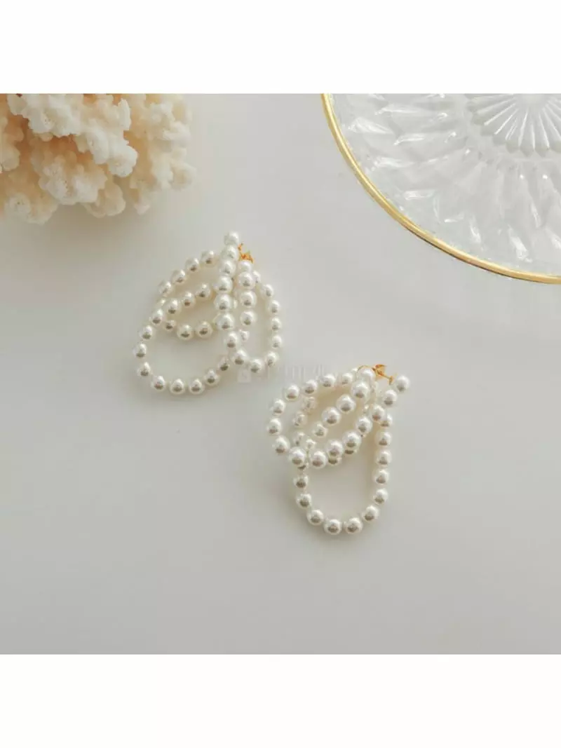 Noii - Korean Women Fashion - #momslook - E1519 Pearl Earring - 3