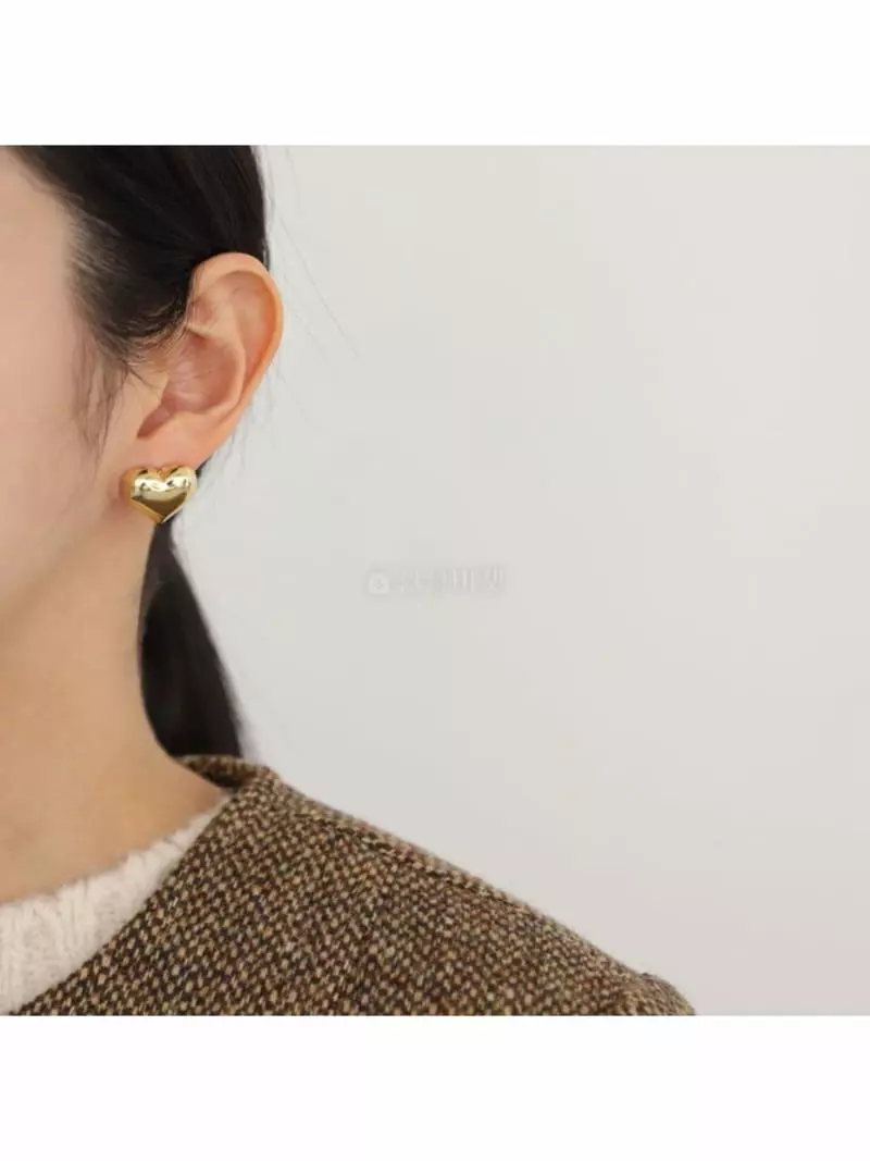 Noii - Korean Women Fashion - #momslook - E1447 Heart Earring