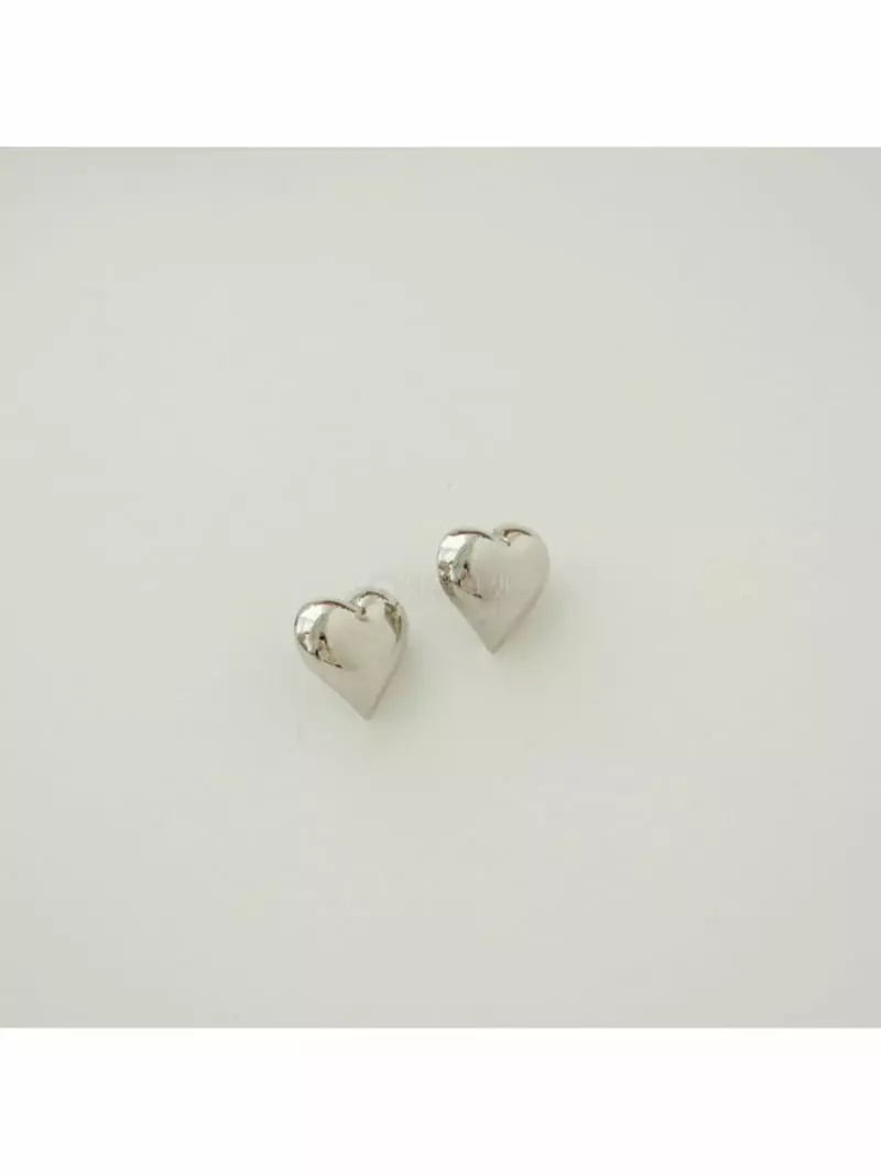 Noii - Korean Women Fashion - #momslook - E1447 Heart Earring - 3
