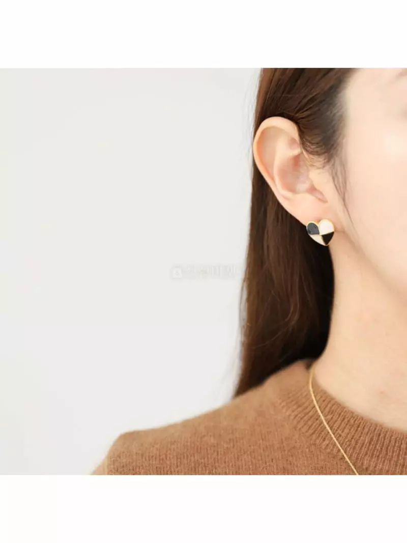 Noii - Korean Women Fashion - #momslook - E1486 Check Earring