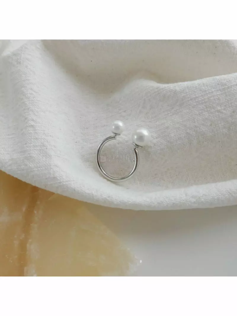 Noii - Korean Women Fashion - #momslook - R1196 Super Pearl Ring - 3