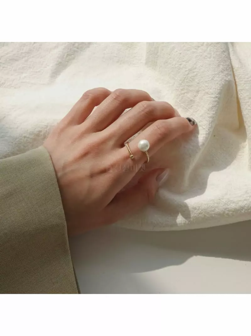 Noii - Korean Women Fashion - #momslook - R1196 Super Pearl Ring