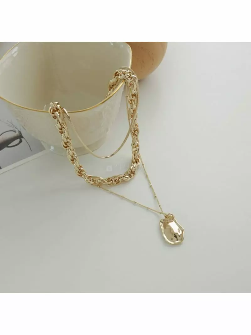 Noii - Korean Women Fashion - #momslook - N1113 Bold Neckless Set - 2