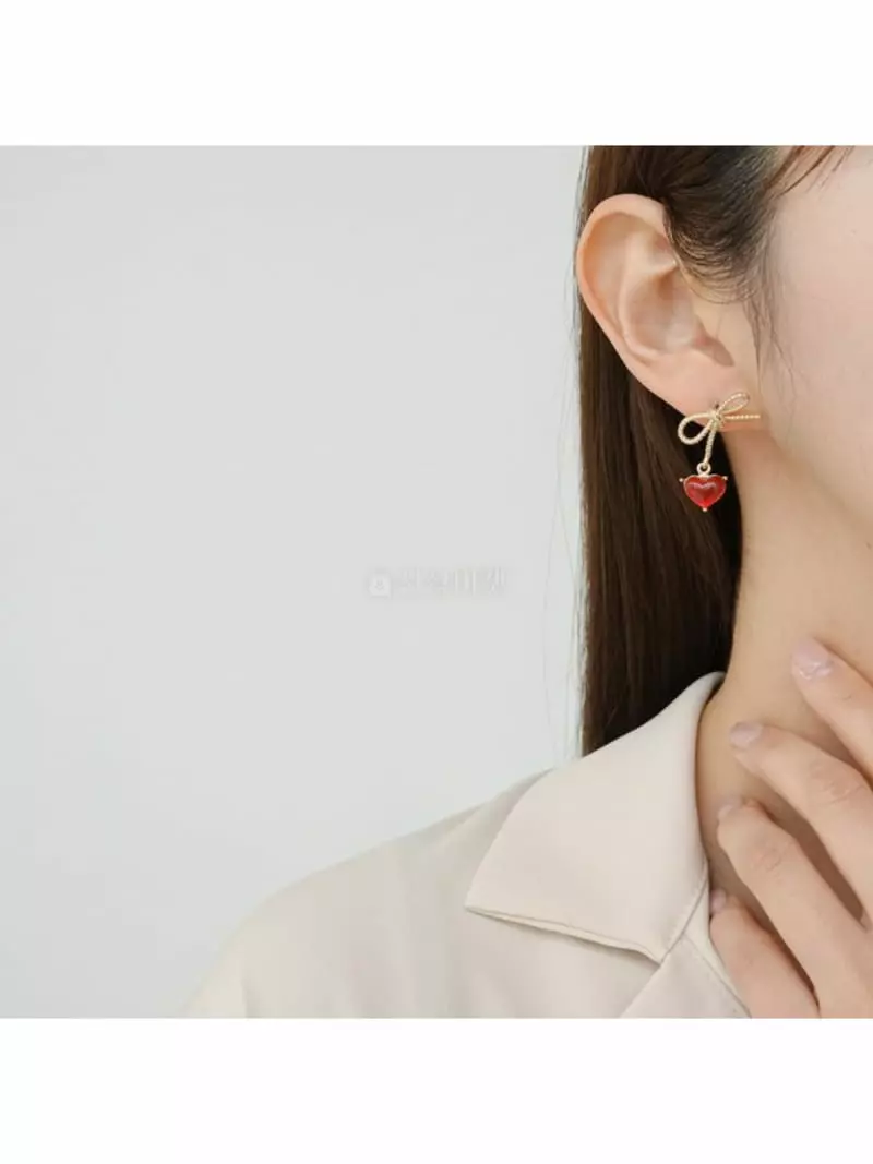 Noii - Korean Women Fashion - #momslook - E1503 Heart Earring