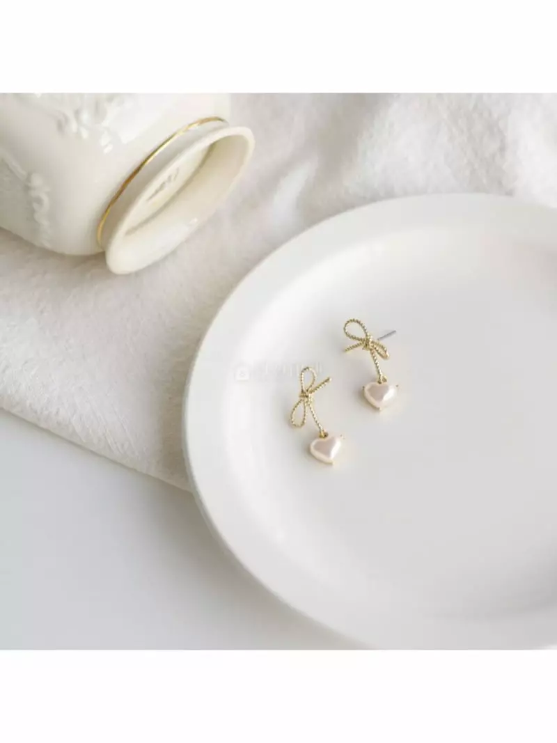 Noii - Korean Women Fashion - #momslook - E1503 Heart Earring - 3