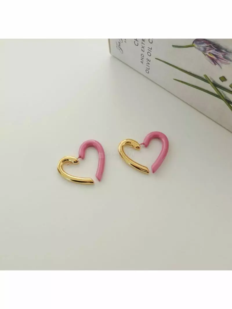 Noii - Korean Women Fashion - #womensfashion - E1523 Heart Earring - 2